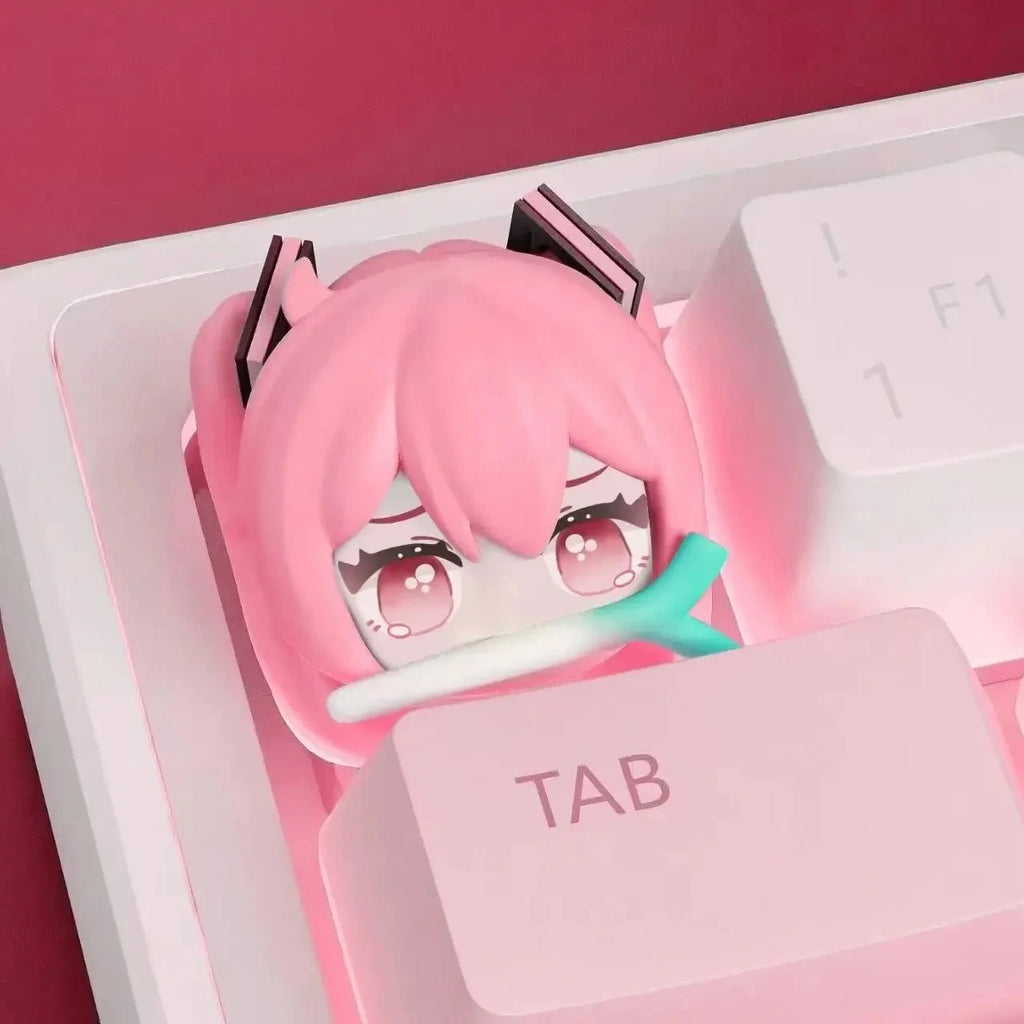 Tecla Personalizada Hatsune Miku Anime 3D para Teclado Mecânico
