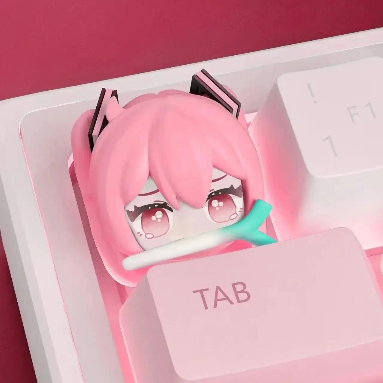 Tecla Personalizada Hatsune Miku Anime 3D para Teclado Mecânico