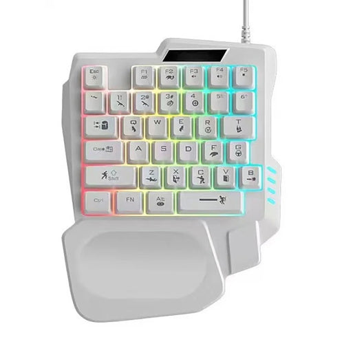 Mini Teclado Gamer de Uma Mão com Iluminação RGB