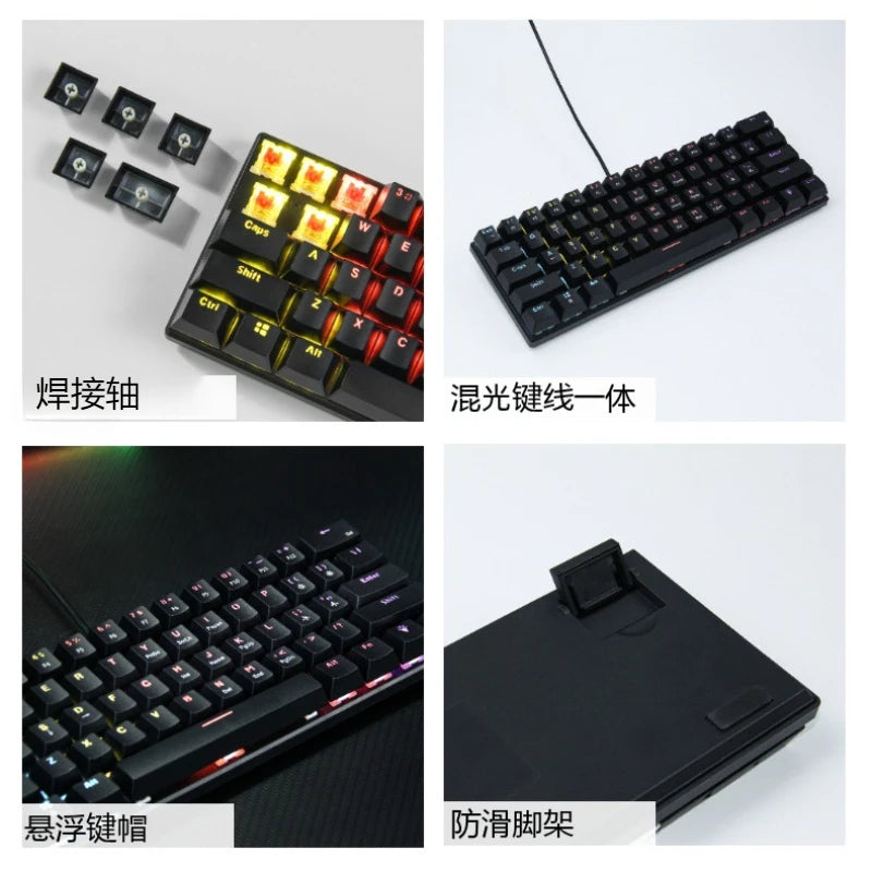 Teclado Mecânico Gamer Premium 60% RGB - Ultra Compacto & Performance⁠