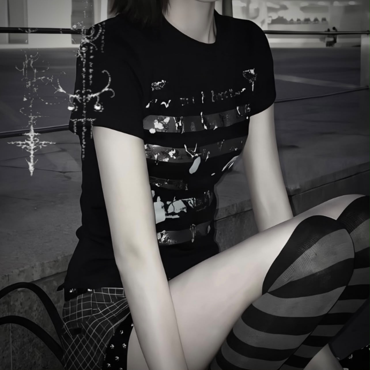 Camiseta Cropped Estampa Musical Y2k